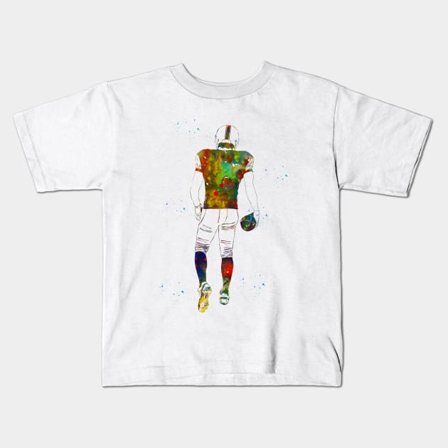 American Football Player Kids T-Shirt by erzebeth